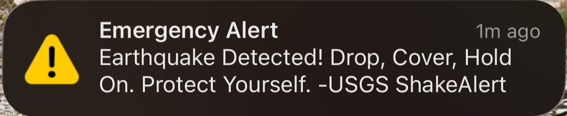 Earthquake alert